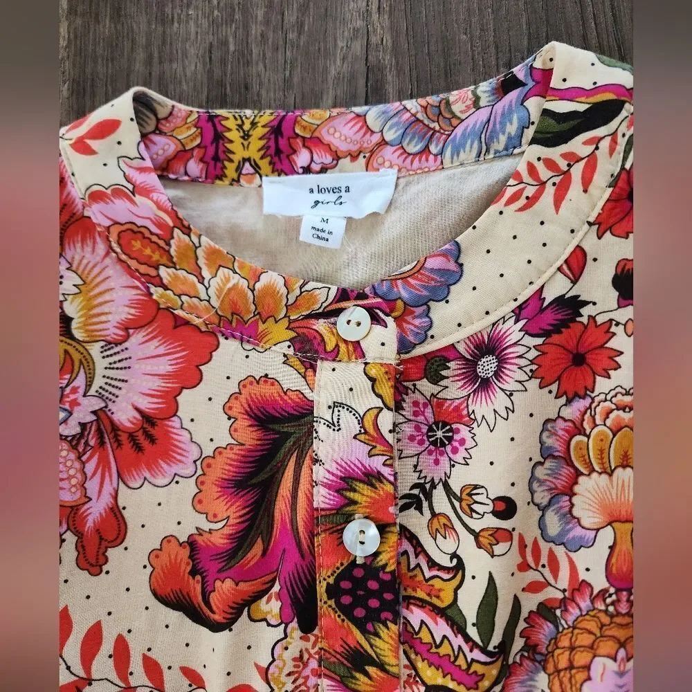 Girls Fall Autumn Colors Print Dress Size 8